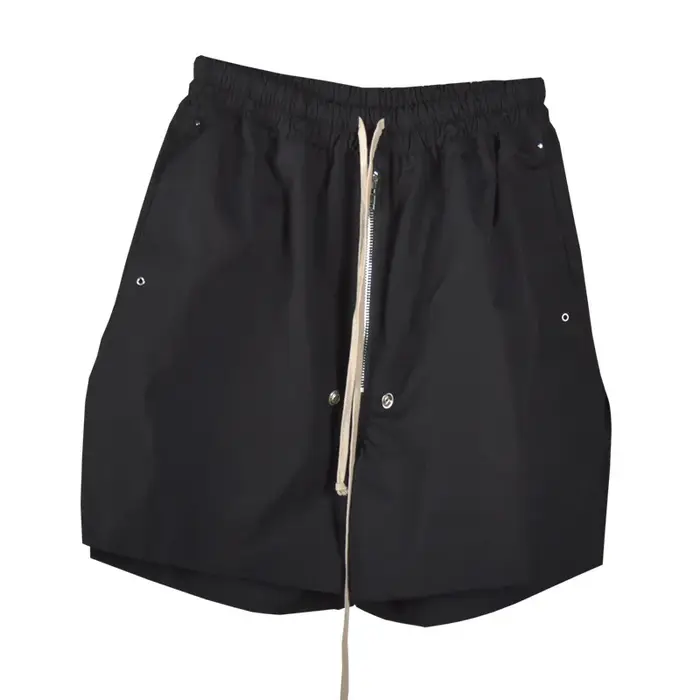 RO25 short de rue foncé pour hommes, pantalon quart avec fermeture éclair, bretelles à dérive, short