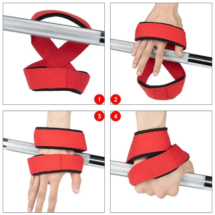 2 pièces rembourré Figure 8 sangles Deadlift haltérophilie