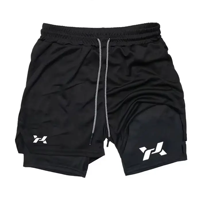 Shorts de course pour hommes 2 en 1, shorts de sport à double couche, vêtements de sport, short de f