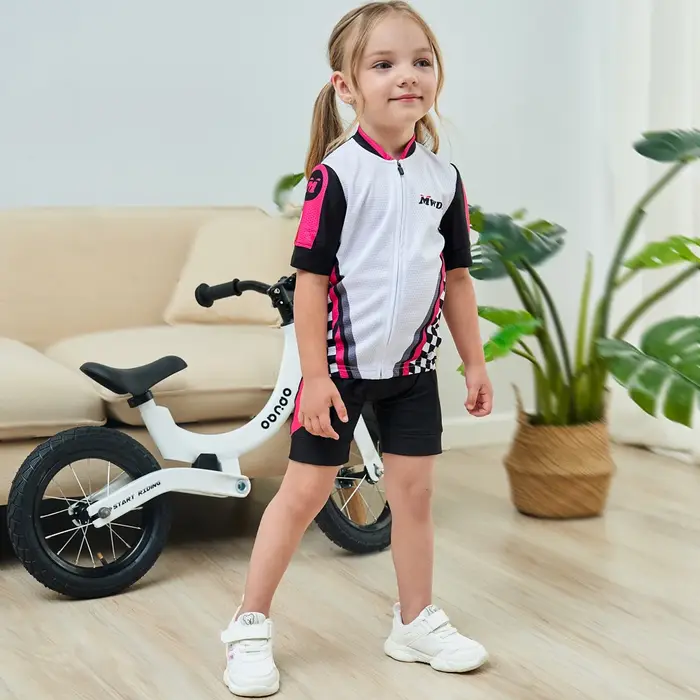 Ensemble de maillot de cyclisme pour filles, vêtements de sport à manches courtes, imprimés de dessi