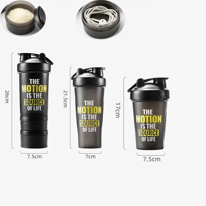 Shaker de poudre de protéines Cup400/600/650ml avec agitateur en métal