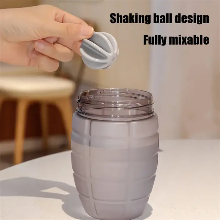 Bouteille d'Eau de dehors Fitness de 600ml, Shaker Simple à la Mode, 10000 Poudre, Financial, Haute Capacité, Milkshake, Assad Cup