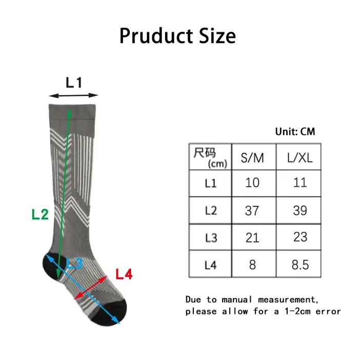 Chaussettes de compression à pression pour hommes et femmes