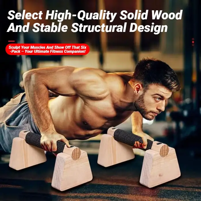 1 Paire de Barres de pompes en bois pour exercices de fitness