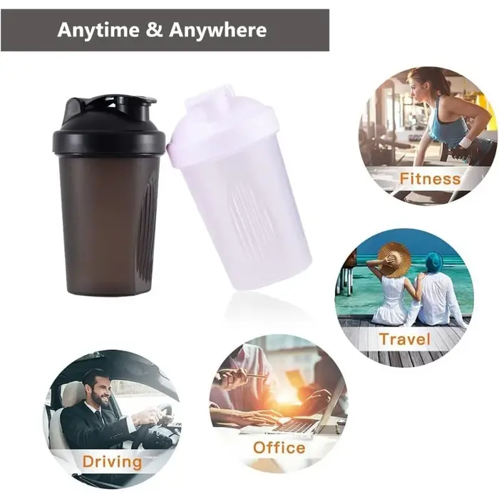 Shaker de 600 ml/20 oz, meilleur gobelet de fitness portable, shaker de protéines sans BPA avec mélangeur pour les passionnés de fitness et les athlètes