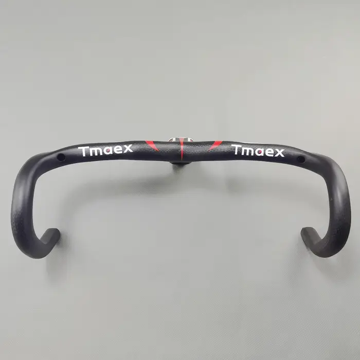 Guidon de vélo en carbone guidon intégré barres de poignée de vélo de route 3k mat ultraléger en Fib