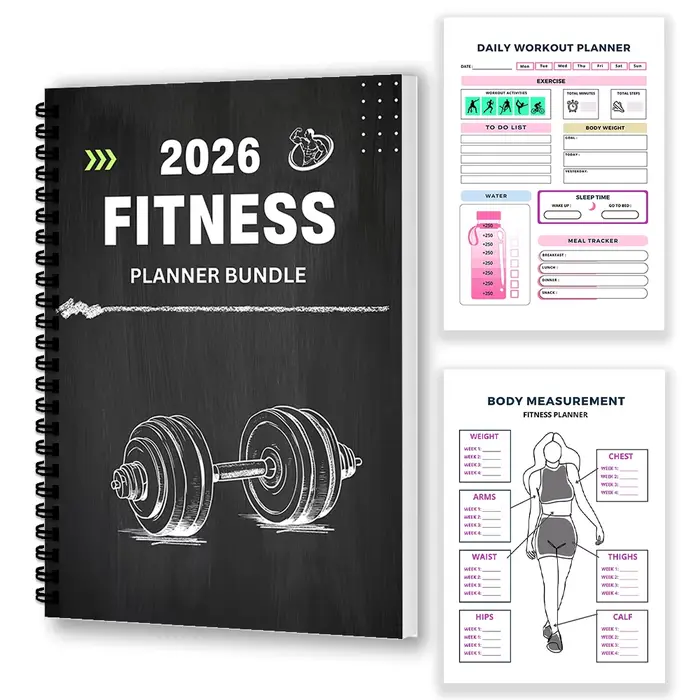 Lot de 1 planificateur de fitness – Journal de fitness