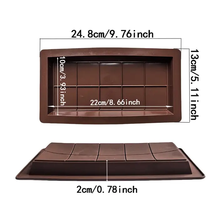 Moule en Silicone pour barre énergétique au chocolat, 10 grilles, page complète), en forme de gâteau, Pudding, Biscuit, décoration de gâteau, ustensiles de cuisson, 1 pièce