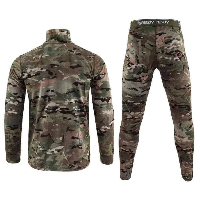 Hiver épais chaud sous-vêtement thermique ensembles hommes Compression polaire sueur séchage rapide Thermo longs Johns militaire armée vêtements