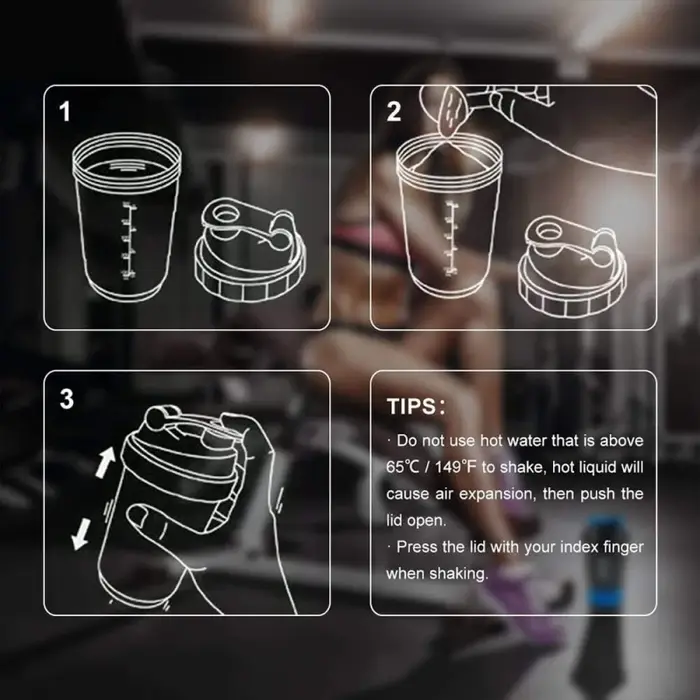 Bouteille Shaker anti-fuite avec 3 couches