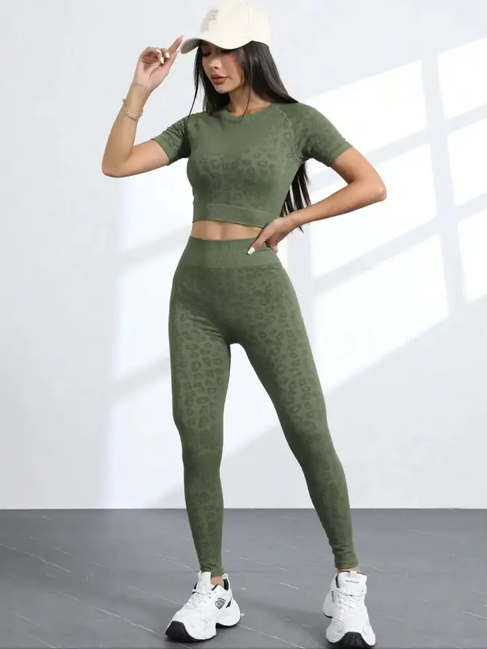 Leggings de yoga taille haute sans couture pour femmes, ensembles d'entraînement, tenues de sport at