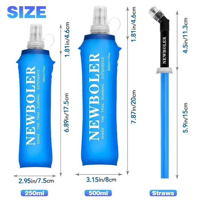 NEWBOLER 250 ml 500 ml bouteille d'eau TPU pliant flacon souple Sport