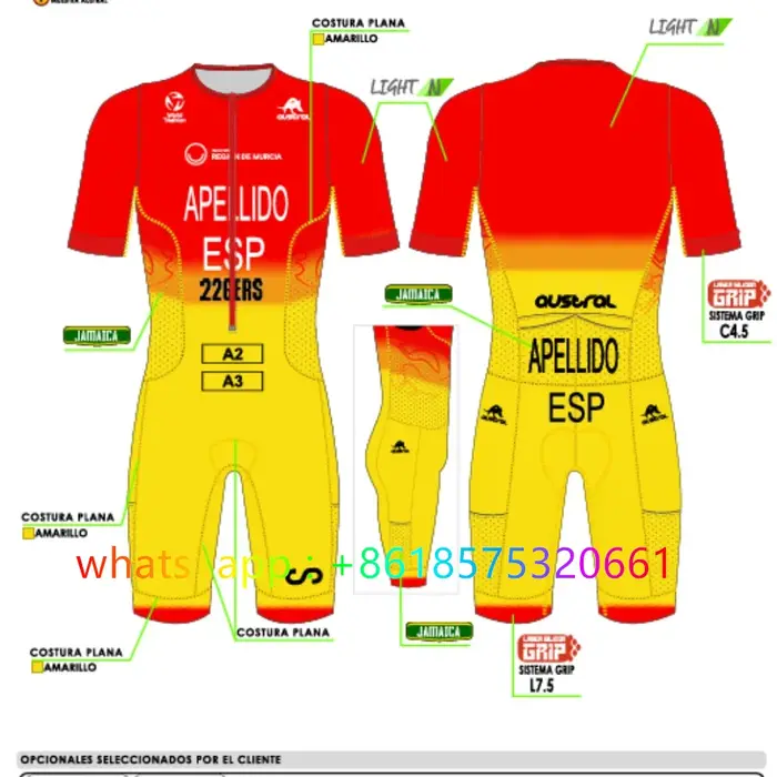Body sans manches pour Triathlon espagnol pour hommes, uniforme personnalisé, body de course, vêteme