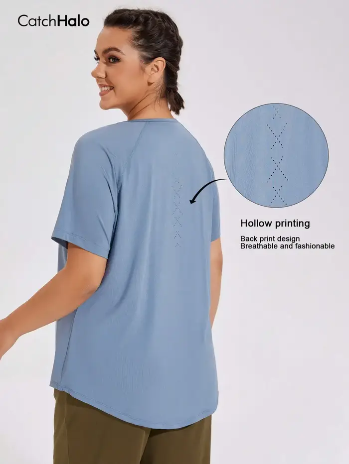 T-shirt de sport grande taille pour femme – Haut de gym à coupe décontractée