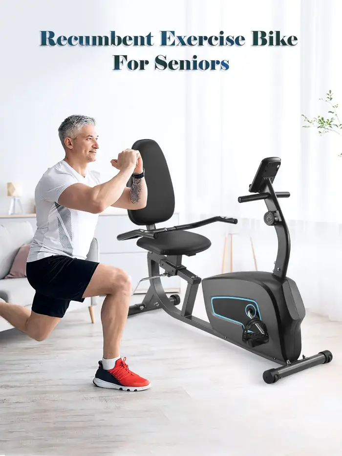 Vélo d'exercice couché pour la maison, vélo stationnaire, robuste, silencieux, 8 recyclables, grand 
