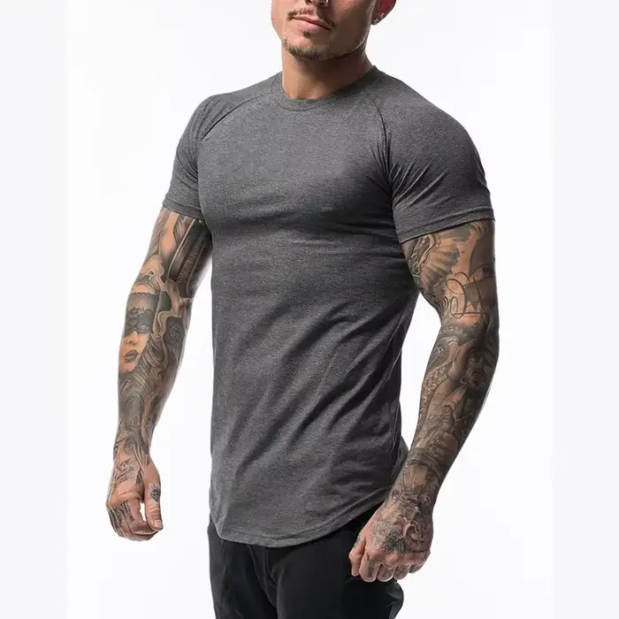 Vêtements unis mode T-Shirt hommes coton respirant Fitness hommes à manches courtes gymnase été serr