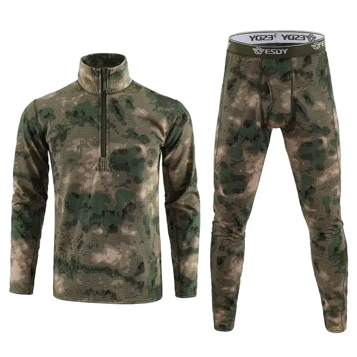 Hiver épais chaud sous-vêtement thermique ensembles hommes Compression polaire sueur séchage rapide 