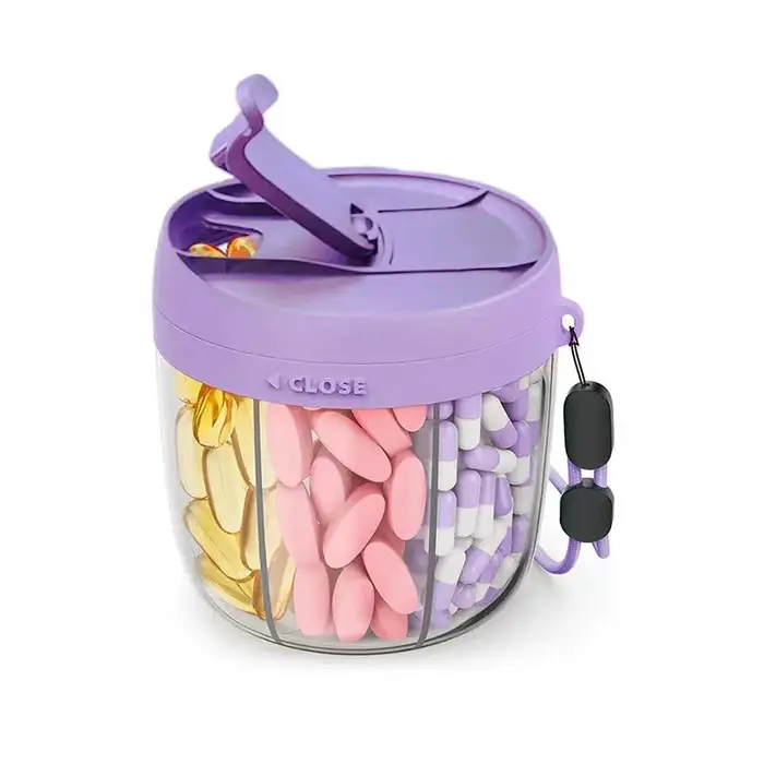Boîte de rangement Portable pour suppléments de vitamines à 7 compartiments