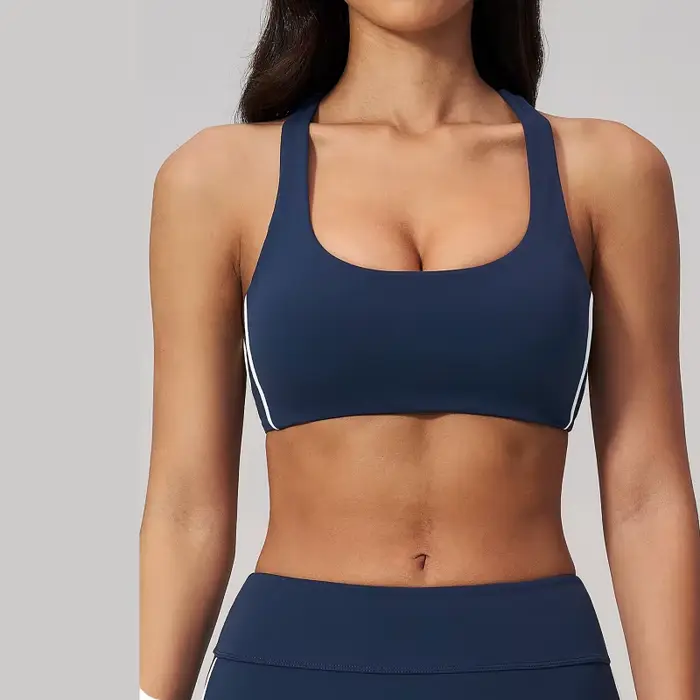 Soutien-gorge de sport respirant pour femme, dos nu sexy, idéal pour le yoga, la gym et la course, avec effet push-up, style débardeur, vêtement féminin
