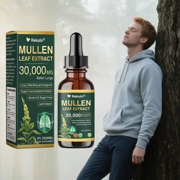 Extrait de feuille de molène 30000 mg – Gouttes Nettoyantes Pulmonaires – Absorption Rapide Naturelle – Soin Respiratoire Quotidien – Complément Oral pour la Santé