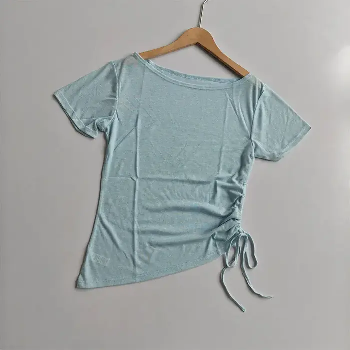 Vêtements de yoga à haute élasticité, sensation de peau nue, respirants, séchage rapide, hauts de sport à manches courtes pour la course et le fitness, à porter en extérieur