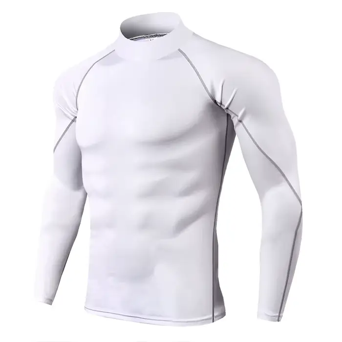 T-shirt de sport à manches longues pour homme, séchage rapide, musculation, course à pied, haut de c