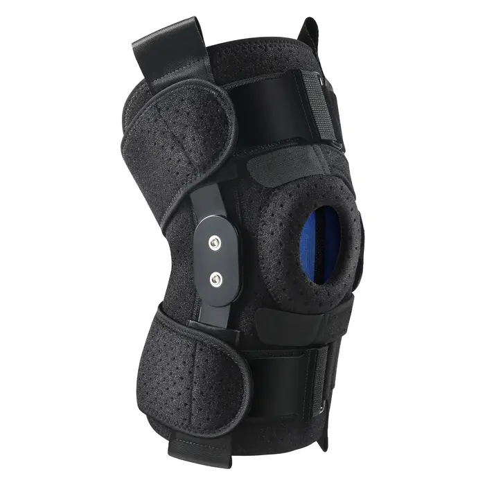 Genouillère articulée avec stabilisateurs latéraux et coussinets de Gel rotulien, douleur au genou pour hommes et femmes, déchirure du ménisque, récupération des blessures Acl Mcl