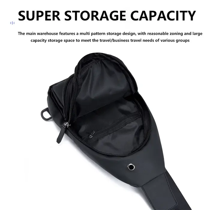Sac de poitrine de sport pour hommes, sac à bandoulière réglable, adapté aux sports de plein air, sacs à bandoulière pour les déplacements, sacs d'affaires