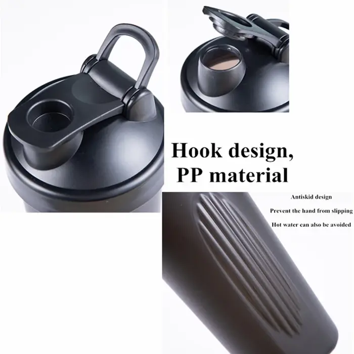 Shaker en poudre coloré avec poignée, tasse de sport de plein air, shaker de fitness, 10000, 600ml