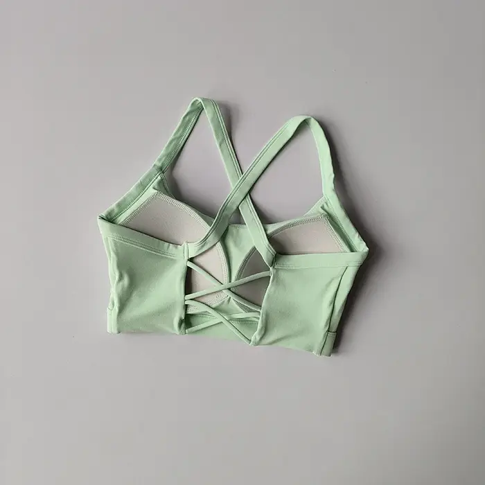 Soutien-gorge de sport pour femme à fines bretelles, dos élégant, antichoc, pour la course, le yoga, le Pilates et l'entraînement