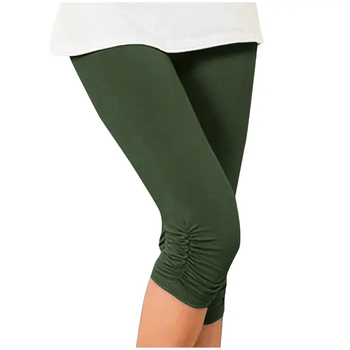 Élastique taille haute sport femmes vêtements pantalon slim élastique séchage rapide 3/4 sport Leggings pantalons courts décontracté solide été