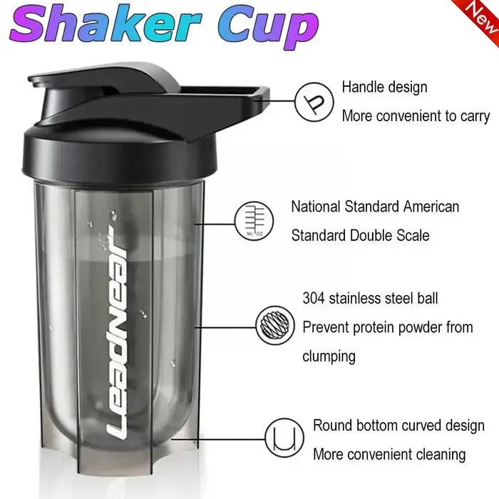 500Ml Portable Milk Shake protéine poudre mélange tasse Fitness bouteille à boire pour salle de Sport secouer