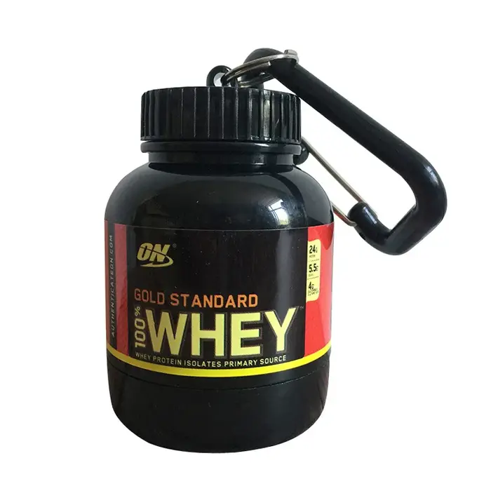 Bouteilles rechargeables de 100 ml pour poudre protéinée avec entonnoir porte-clés – Contenant porta