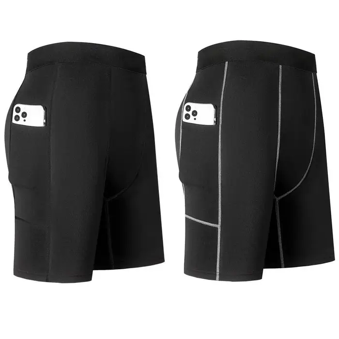 Pantalon court de Compression élastique pour hommes, séchage rapide, Short de course, de Fitness, av