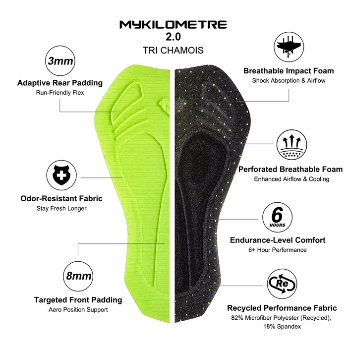 Combinaison de triathlon homme séchage rapide légère à manches courtes noire et violette une pièce pour cyclisme course natation TriSuit MY KILOMETRE