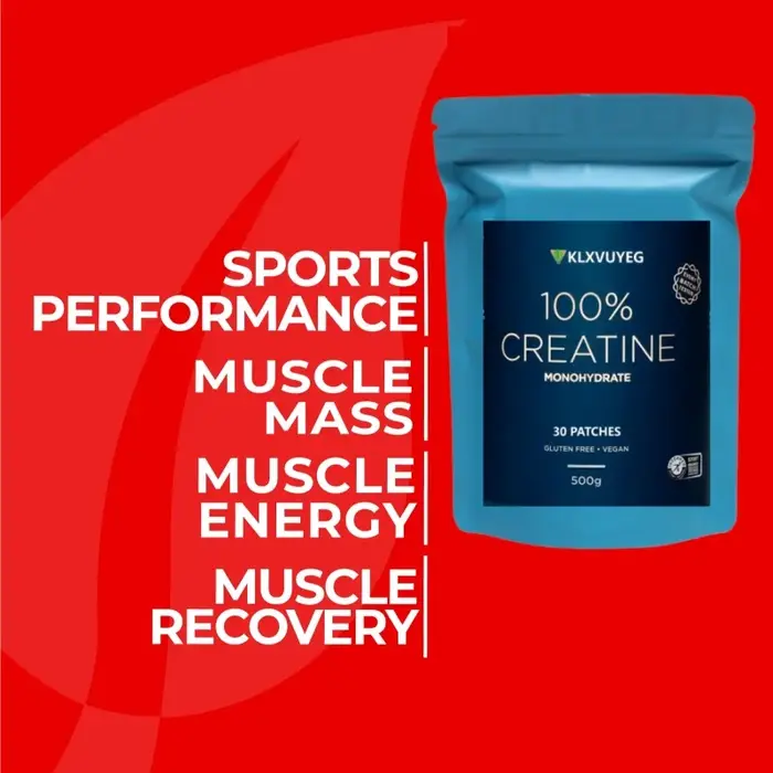 Créatine monohydrate - Musculation, croissance et récupération musculaire, optimale pour les performances physiques élevées et la force musculaire - 30 patchs