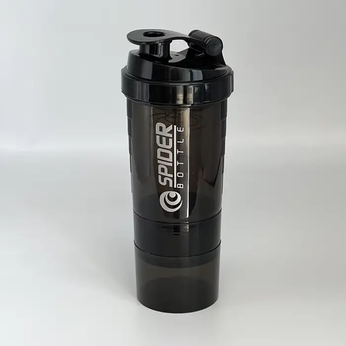 Bouteille de protéines Shaker à 3 couches, tasse à secouer la poudre, bouteille d'eau de grande capa