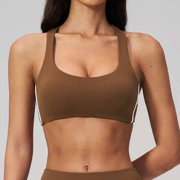 Soutien-gorge de sport respirant pour femme, dos nu sexy, idéal pour le yoga, la gym et la course, avec effet push-up, style débardeur, vêtement féminin