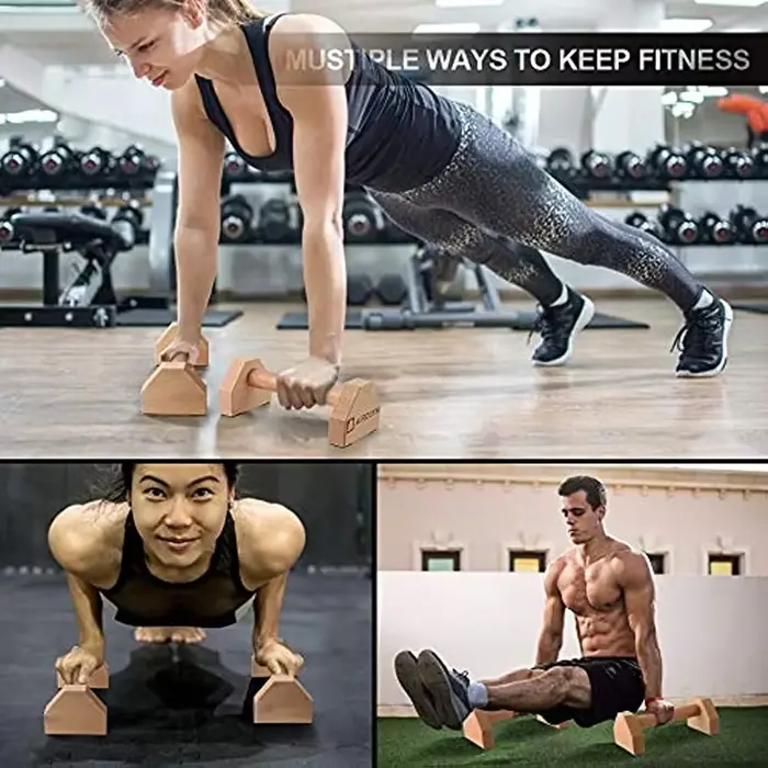 Barres de musculation en bois pour pompes
