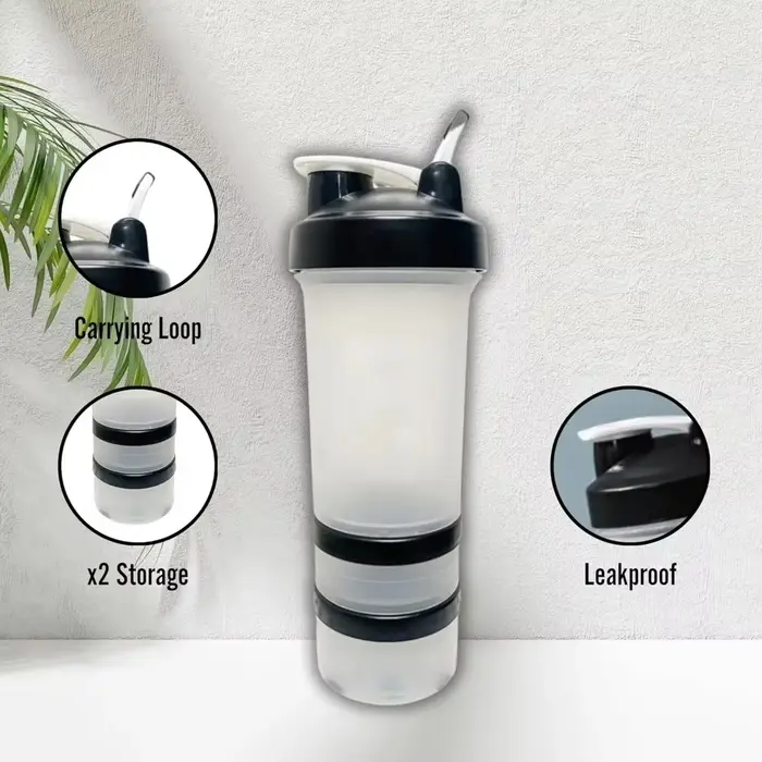 Shaker de poudre de protéines Cup400/600/650ml avec agitateur en métal
