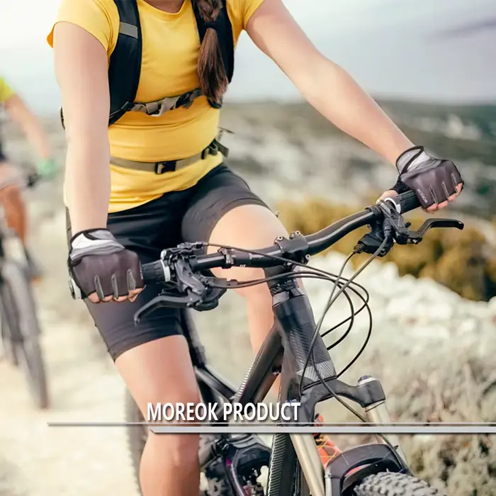 Gants de cyclisme MOREOK, gants de vélo demi-doigts avec coussinets en silicone de 5 mm, gants de vé