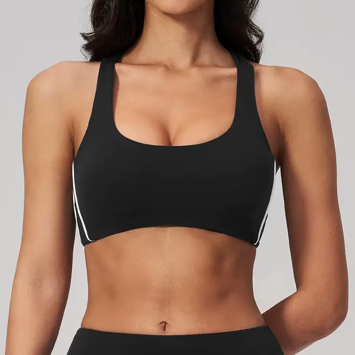 Soutien-gorge de sport respirant pour femme, dos nu sexy, idéal pour le yoga, la gym et la course, avec effet push-up, style débardeur, vêtement féminin