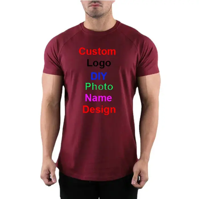 T-shirt à manches courtes en coton à col rond pour hommes