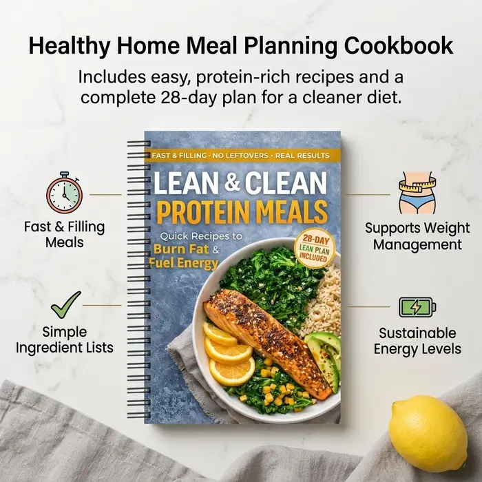 Cuisinier complet de recettes diététiques riches en protéines sur 28 jours avec guide des repas et recettes faibles en calories pour la perte de poids et une alimentation saine
