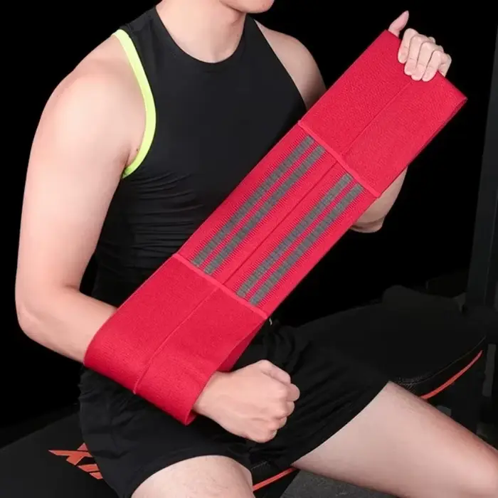 Banc d'haltérophilie, ceinture de rehausseur de presse, Support de coude, large bande en Nylon à haute élasticité, équipement de protection pour gymnastique et Fitness