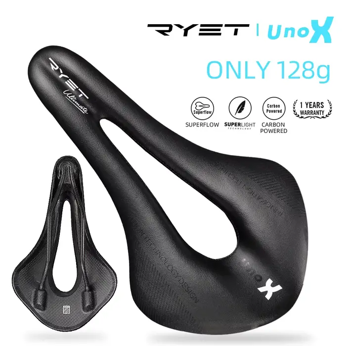 RYET-Selle de vélo de route ultralégère en cuir de carbone, coussin de siège souple en PU, siège de 