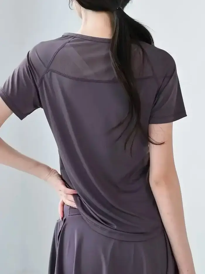T-shirt de sport pour femme, respirant, sexy, dos élégant, séchage rapide, idéal pour la course et l