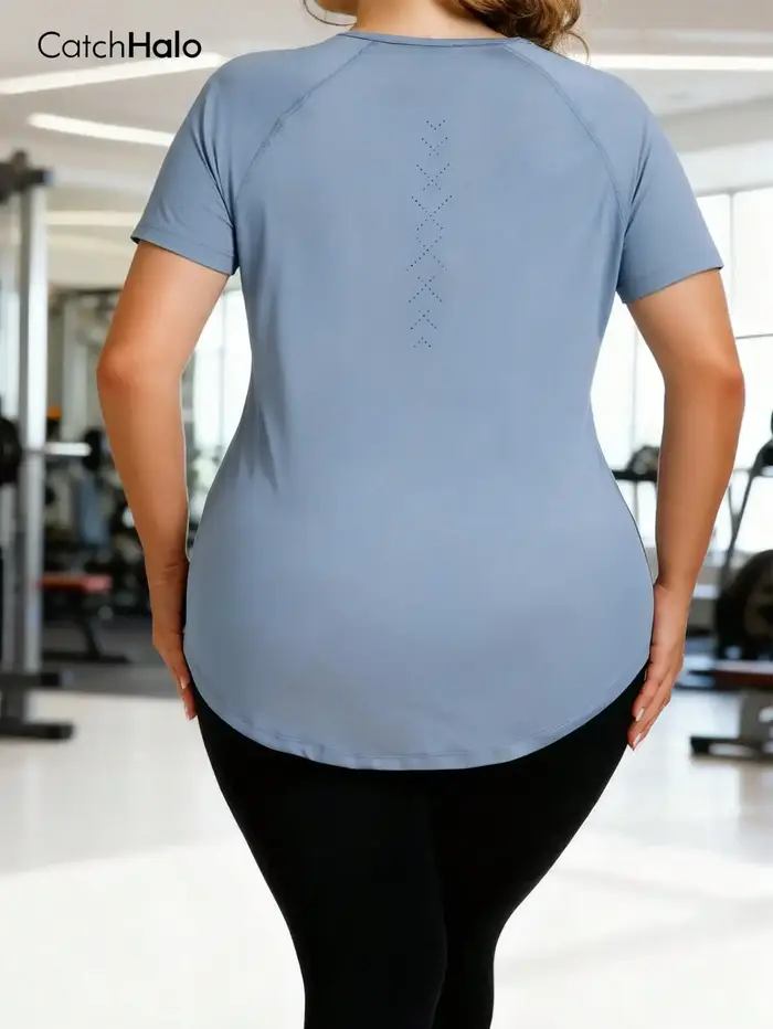 T-shirt de sport grande taille pour femme – Haut de gym à coupe décontractée