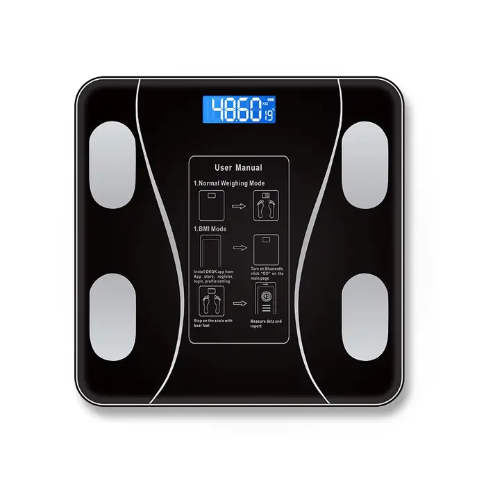 Balance de graisse corporelle intelligente sans fil, numérique, pour salle de bain, analyseur de Com