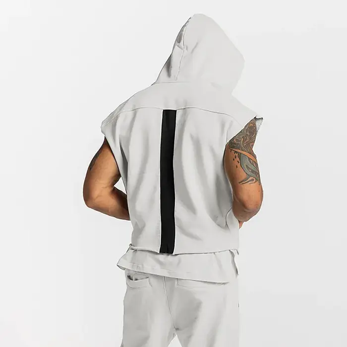 Hommes marque gymnases vêtements musculation à capuche débardeur coton sans manches gilet sweat Fitness